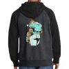 Raglan Colorblock Full Zip Hooded Fleece Jacket Thumbnail